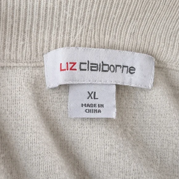 Liz Claiborne XL Women's Colorblock Sweater Cream Gray Blush - Picture 3 of 4